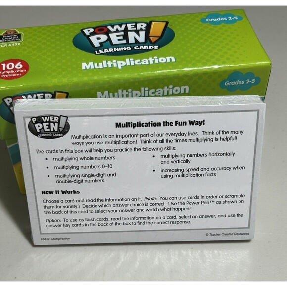 Power Pen Flash Cards Multiplication School Educational Math Practice Grades 2-5 - Picture 3 of 6